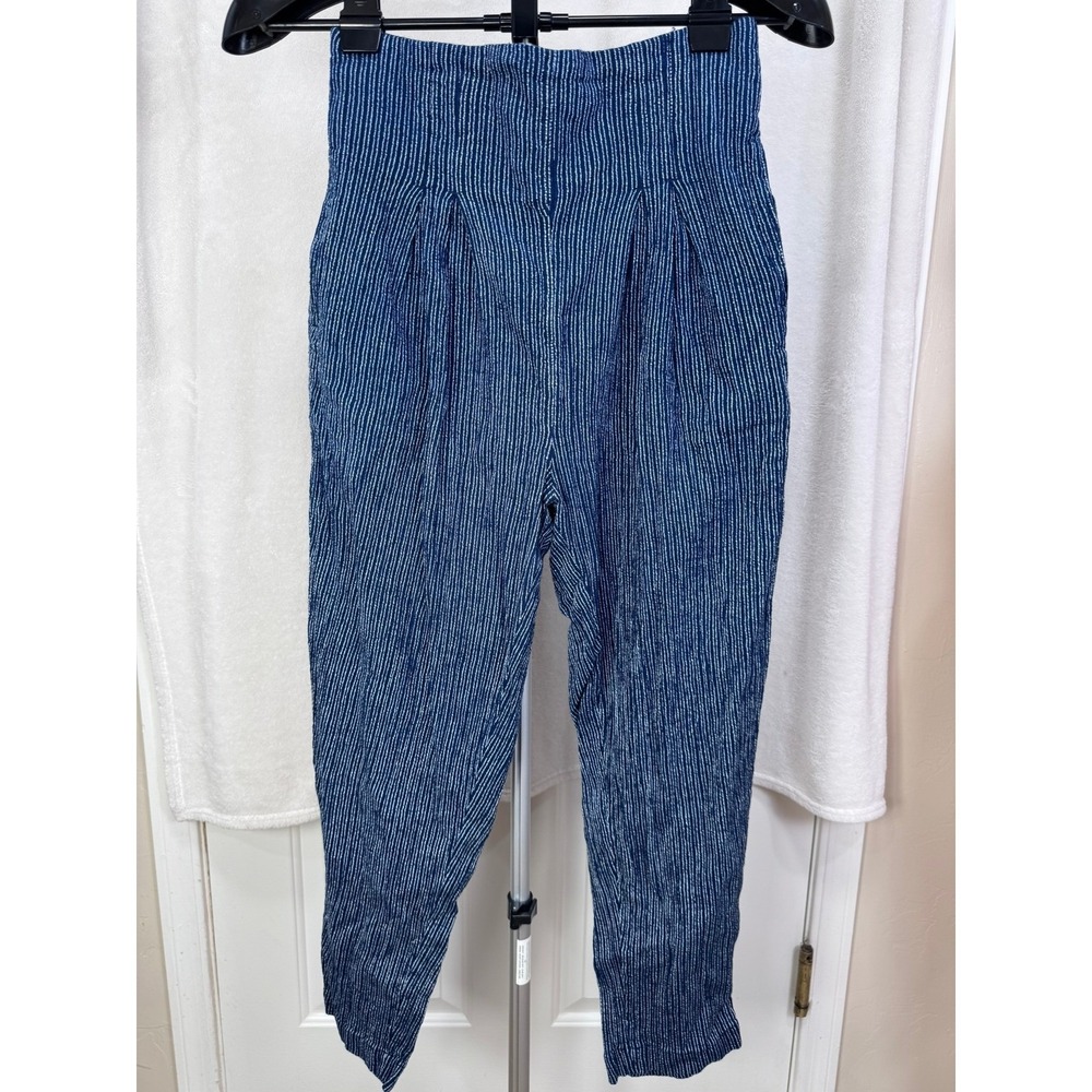 Free People Women's Blue and white striped pocket trouser cotton pants Size S